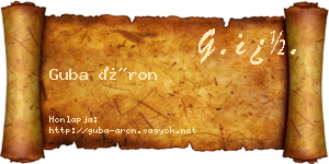 Guba Áron névjegykártya