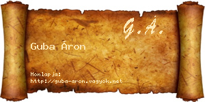 Guba Áron névjegykártya